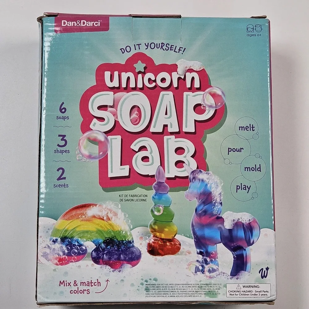 NEW Unicorn Soap Making Kit Girls Crafts DIY Project Age 6+  Kids Girl Dan&Darci